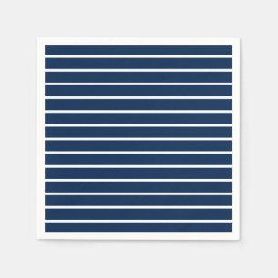 Serviette En Papier Bleu bleu marine rayé motif moderne