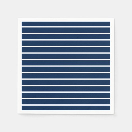 Serviette En Papier Bleu bleu marine rayé motif moderne (Devant)