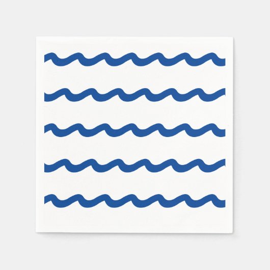 Serviette En Papier Bleu bleu marine vagues motif papier (Devant)