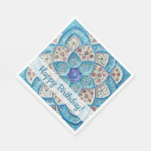 Serviette En Papier Bleu bleu turquoise traditionnel marocain Joyeux a (Coin)