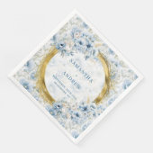 Serviette En Papier Bleu Boho Dusty Éclats Mariage Nap (Coin)