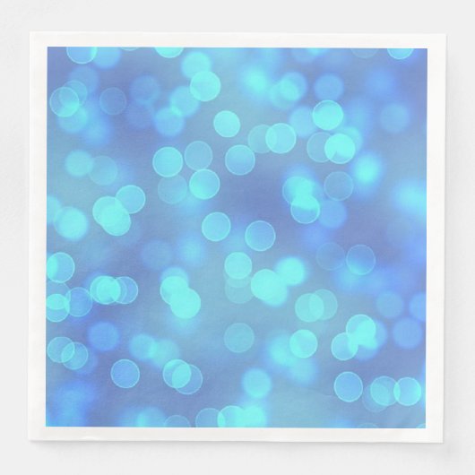 Serviette En Papier Bleu Bokeh en papier rayé dîner serviettes (Devant)
