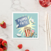 Serviette En Papier Bleu Boys Sleepover Pajama Party napkin (En situation)