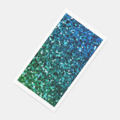 Serviette En Papier Bleu brillant Vert Glitterie Coloré Vacances (Coin)