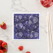 Serviette En Papier Bleu Bubble Hearts mignon Girly 90's Style (En situation)