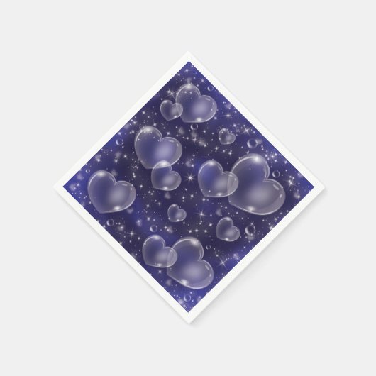 Serviette En Papier Bleu Bubble Hearts mignon Girly 90's Style (Coin)