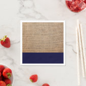 Serviette En Papier Bleu Burlap & Navy (En situation)