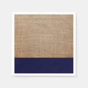 Serviette En Papier Bleu Burlap & Navy