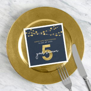 Serviette En Papier Bleu Chaînes de lumières 5 Année Classe Réunion