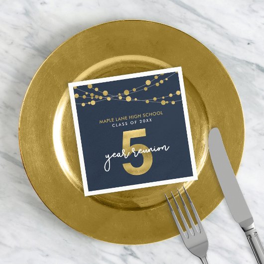 Serviette En Papier Bleu Chaînes de lumières 5 Année Classe Réunion