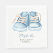 Serviette En Papier Bleu Chaussures Baby shower serviettes (Devant)