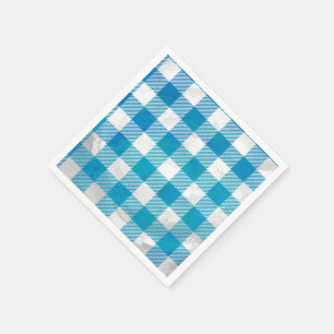 Serviette En Papier Bleu Checkered et blanc de plaid de Buffalo