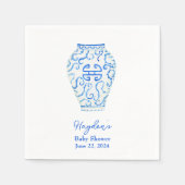 Serviette En Papier Bleu Chinoiserie Ginger Jar Personnalisé Napkin (Devant)