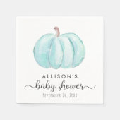 Serviette En Papier Bleu Citrouille Aquarelle bébé garçon douche (Devant)