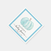 Serviette En Papier Bleu Citrouille Aquarelle bébé garçon douche (Coin)