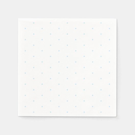 Serviette En Papier Bleu clair blanc minuscule pois élégant chic (Devant)