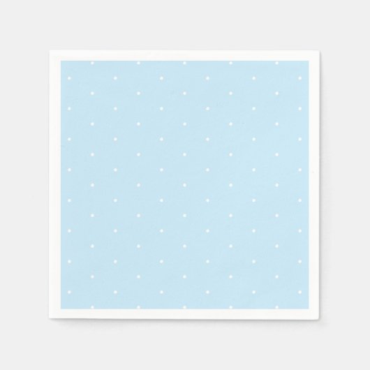 Serviette En Papier Bleu clair blanc Tiny pois chic motif (Devant)