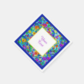 Serviette En Papier Bleu clair floral (Coin)