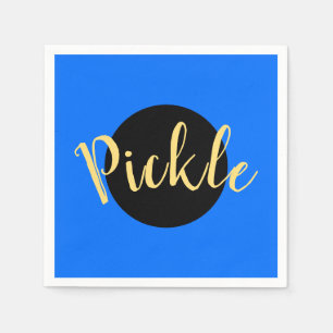 Serviette En Papier Bleu clair Noir Cercle Moyen Pickleball Moto