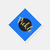 Serviette En Papier Bleu clair Noir Cercle Moyen Pickleball Moto (Coin)