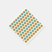 Serviette En Papier Bleu clair Orange Pois Moderne Funky (Coin)