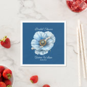 Serviette En Papier Bleu classique avec Fête des mariées de pavot bleu (En situation)