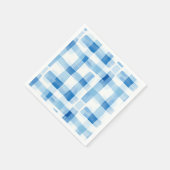 Serviette En Papier Bleu classique et blanc En vichy À damiers Motif (Coin)