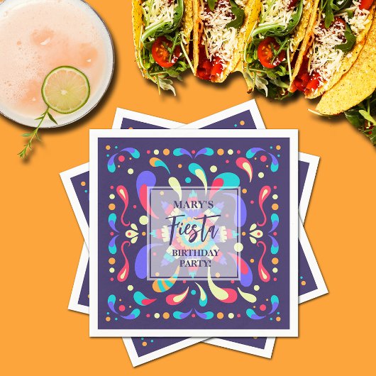 Serviette En Papier Bleu coloré Fiesta