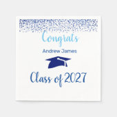 Serviette En Papier bleu confetti 2024 - Félicitations (Devant)