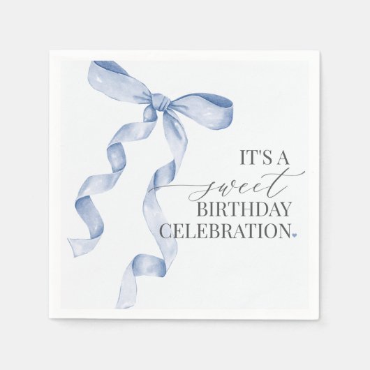 Serviette En Papier Bleu Coquette Bow Anniversaire Décor Papier Napkin (Devant)