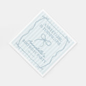Serviette En Papier Bleu Coquette Bow Pastel Anniversaire Table Déco (Coin)