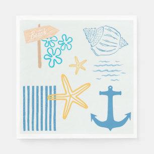 Serviette En Papier Bleu côtier