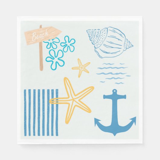 Serviette En Papier Bleu côtier (Devant)