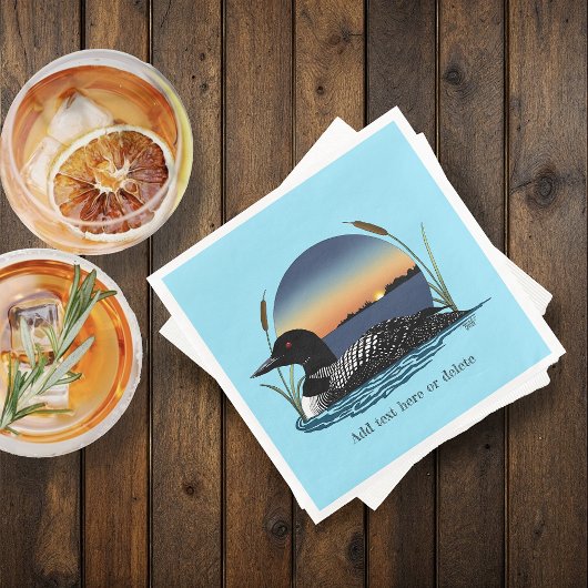 Serviette En Papier Bleu couché de soleil