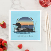 Serviette En Papier Bleu couché de soleil (En situation)