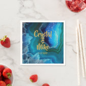 Serviette En Papier Bleu cristal (En situation)