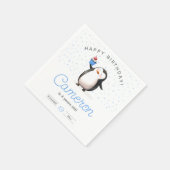 Serviette En Papier Bleu cupcake pingouin anniversaire garçon (Coin)
