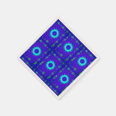 Serviette En Papier Bleu Cyan Iridescente Floral Art Napkins (Coin)