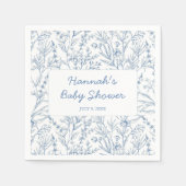 Serviette En Papier Bleu dainty Baby shower personnalisé serviettes (Devant)