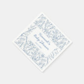 Serviette En Papier Bleu dainty Baby shower personnalisé serviettes (Coin)