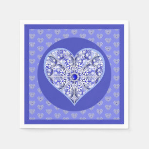 Serviette En Papier Bleu de dentelle en céramique de Grèce
