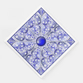 Serviette En Papier Bleu de dentelle en céramique de Grèce (Coin)