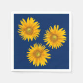 Serviette En Papier Bleu de la marine des tournesols rustiques (Devant)