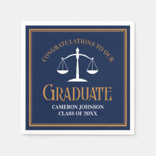 Serviette En Papier Bleu de la Marine Gold Law School
