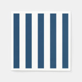 Serviette En Papier Bleu de marine, Blancs, Motif rayé (Devant)
