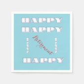 Serviette En Papier Bleu de retraite HEUREUX (Devant)