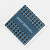 Serviette En Papier Bleu Denim Imprimé (Coin)