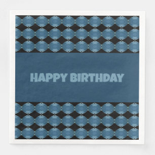 Serviette En Papier Bleu Denim Imprimé