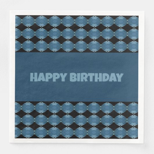 Serviette En Papier Bleu Denim Imprimé (Devant)