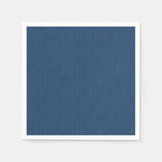 Serviette En Papier Bleu denim uni texturé (Devant)